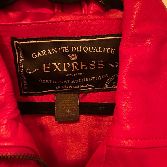 Garantie de qualité EXPRESS. Red leather jacket. - Picture 4 of 5